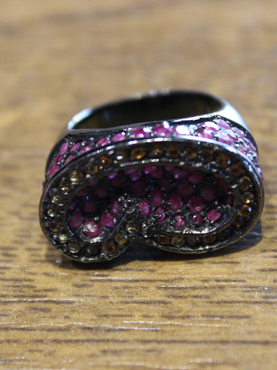 925 Silver Ring Sapphires Rubies Beautiful