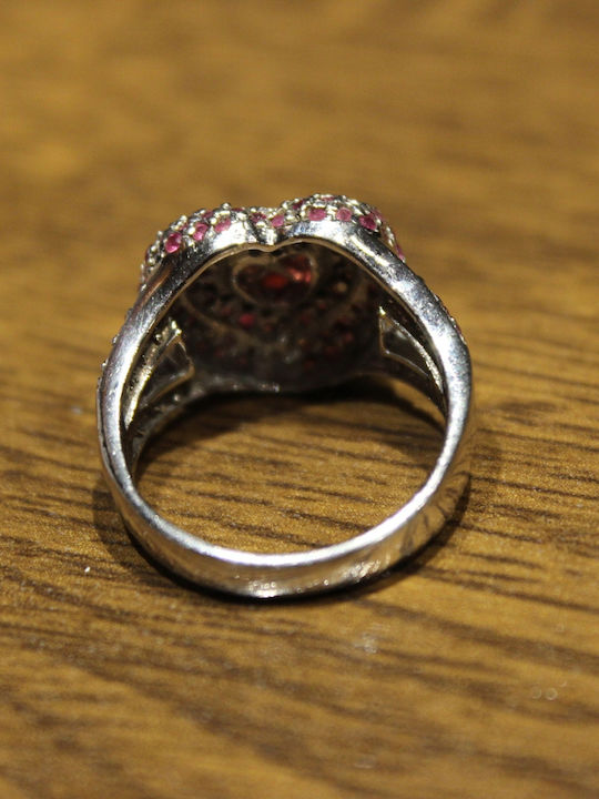 925 Silver Ring Sapphires Rubies Size 15