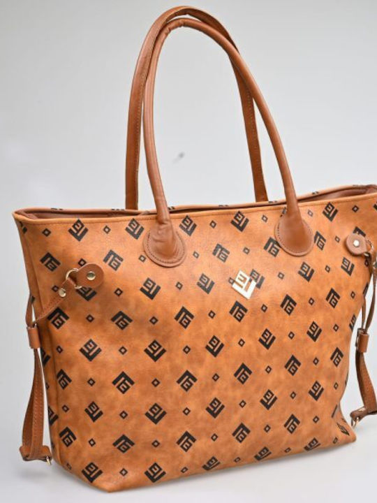 Annette Large Signature Damentasche Shopper Schultertasche Tabac Braun