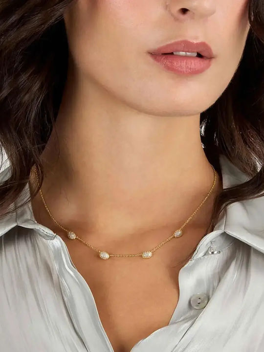Morellato Necklace Pave Gold Plated Silver 925 Zircon Sazb02