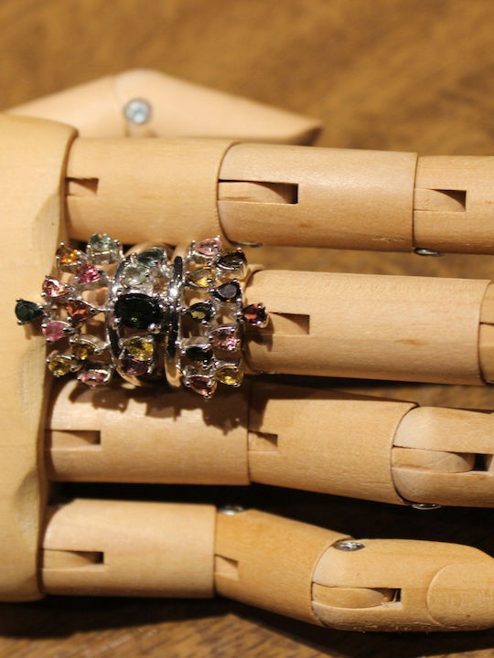 Natural Tourmaline Diopside Ring R15.5