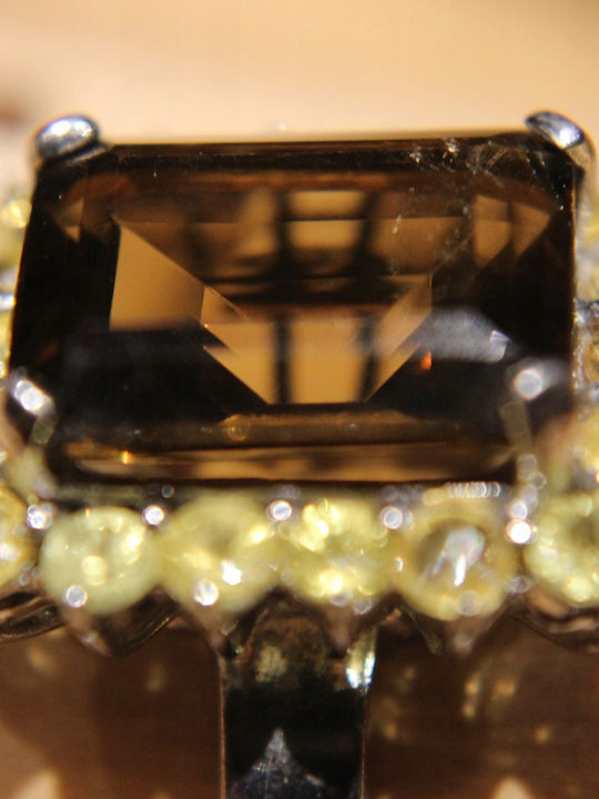 Natural Quartz Yellow Sapphires Ring Size 13