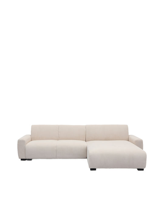 Triana Corner Couch Bed with Reversible Angle Beige 287x161x71cm