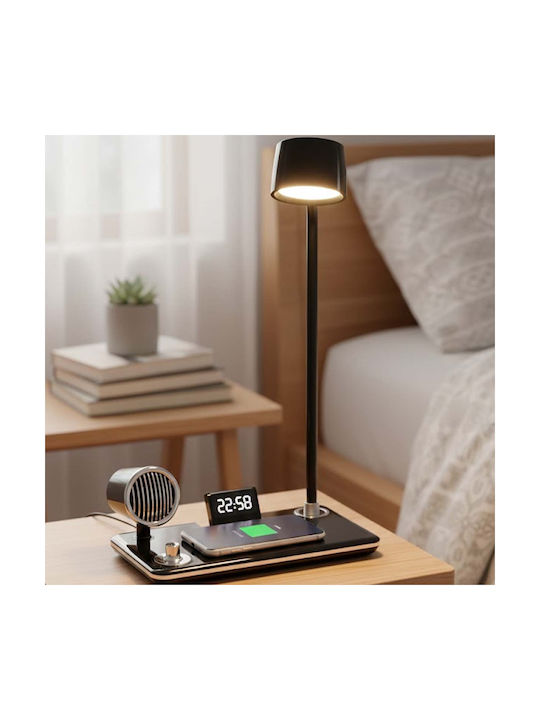 Avizar 3-in-1 LED Tischlampe Bluetooth Lautsprecher Ladestation Schwarz