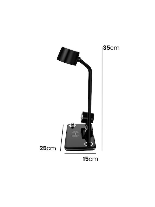 Avizar 3-in-1 LED Tischlampe Bluetooth Lautsprecher Ladestation Schwarz
