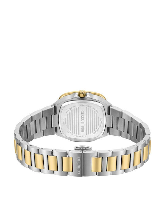 Cerruti Crystals Two Tone Ceas de Damă cu Auriu Brățară Metalică