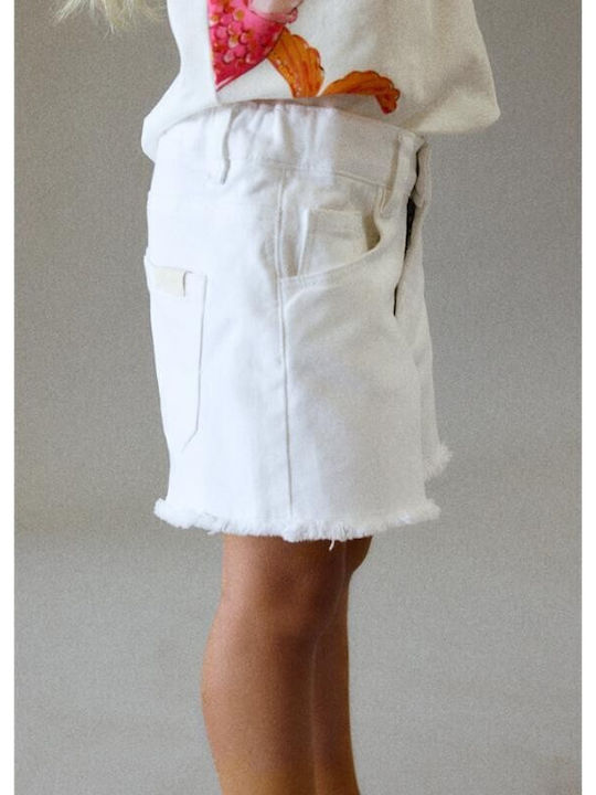 Kinder-Shorts/Bermudas Stoff Weiß