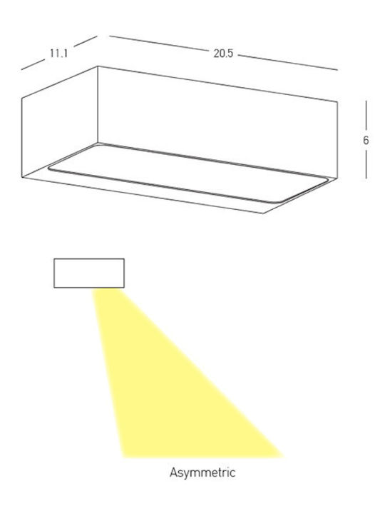 Zambelis Lights Επιτοίχιο Εξωτερικό Φωτιστικό LED IP54 με Θερμό Λευκό Φως