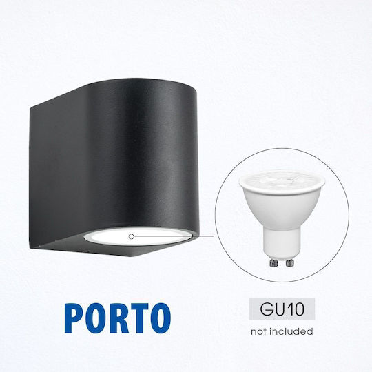 Vivalux Porto/R Wall-Mounted Outdoor Spot Light GU10 IP44 6.8x8x9.2εκ.