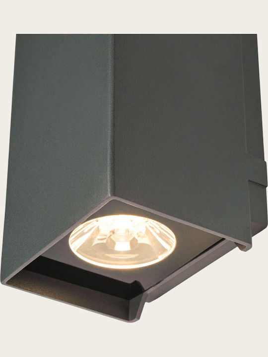Zambelis Lights Επιτοίχιο Εξωτερικό Φωτιστικό LED IP65 με Θερμό Λευκό Φως Διπλής Δέσμης