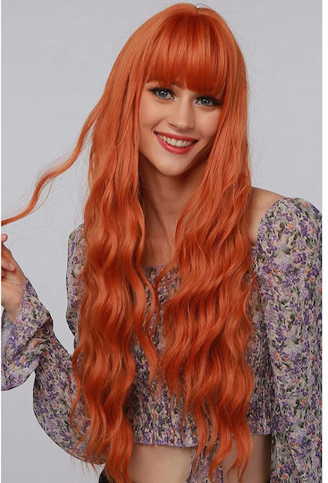 Animis Beauty Perucă cu Păr Sintetic în Cupru Culoare 80cm