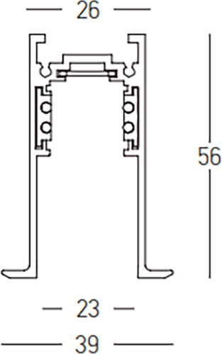 Μαγνητικη Ραγα Recessed Track 23mm 200x3.9x5.6cm Ν 2084g-2