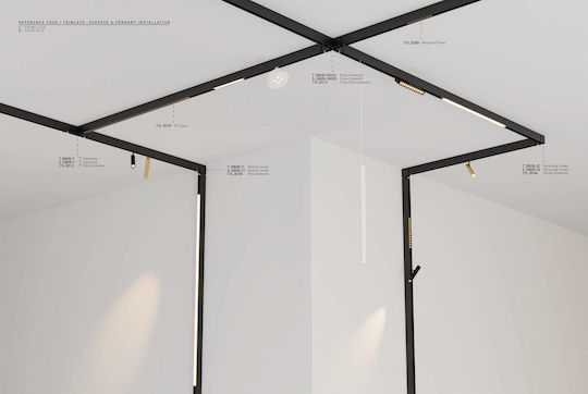 Zambelis Lights Mounting Rail for Lighting Fixtures Black 2082B-1
