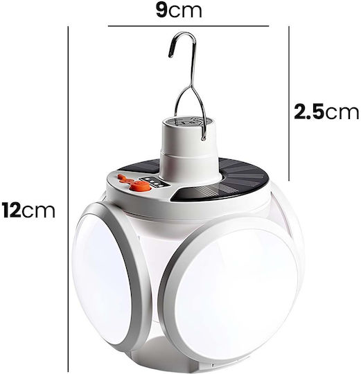 Avizar Lampă Led 3w Interior Exterior Usb Reîncărcabilă Solară Albă