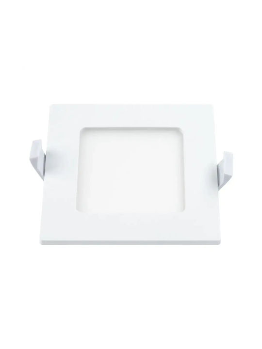 Optonica Square Metallic Recessed Spot with Integrated LED and Adjustable White Light White 11.5x11.5cm. 1pcs