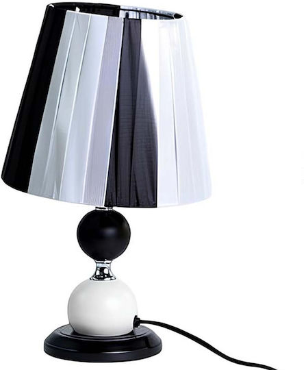Avizar E27 Base Led Table Lamp Dimmer Fabric Lampshade Black White