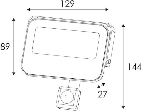 Aca Στεγανός Προβολέας LED 20W Ψυχρό Λευκό 6500K IP66