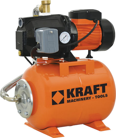 Kraft KSP-100L/24 Einstufig Einphasig Wasserdruckpumpe mit Behälter 20 Liter 1hp