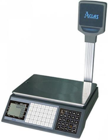 Aclas Elektronisch Einzelhandelswaage mit Säule mit einer Wiegekapazität von 30kg und einer Unterteilung von 10gr