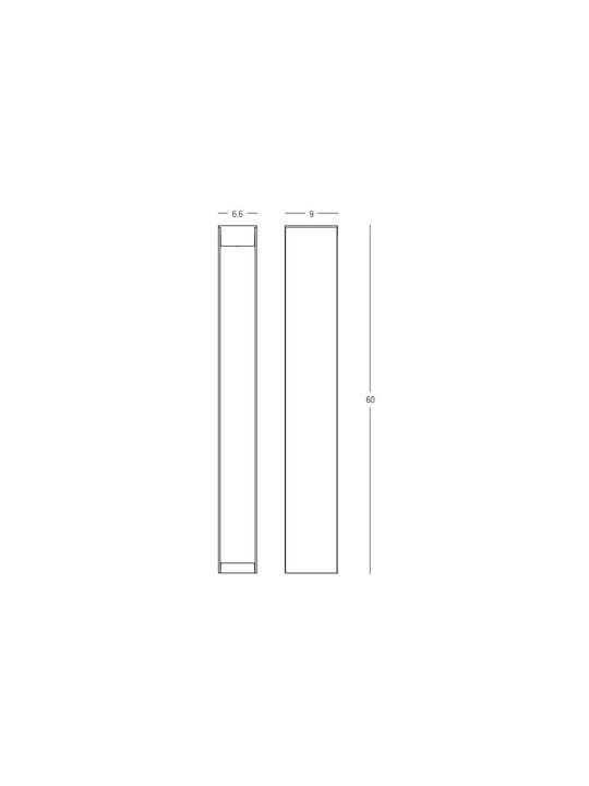 Zambelis Lights Outdoor Floor Lamp Small Post LED 12W IP65 Gray