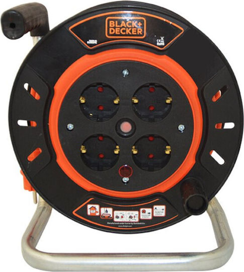 Black & Decker Extension Reel Cord 3 x 1.5mm²/20m Orange