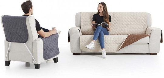 Sofazip Еластичен Калъф За 4-местен диван Cappuccino - Ivory 220εκ. 1бр SZMATCAIV