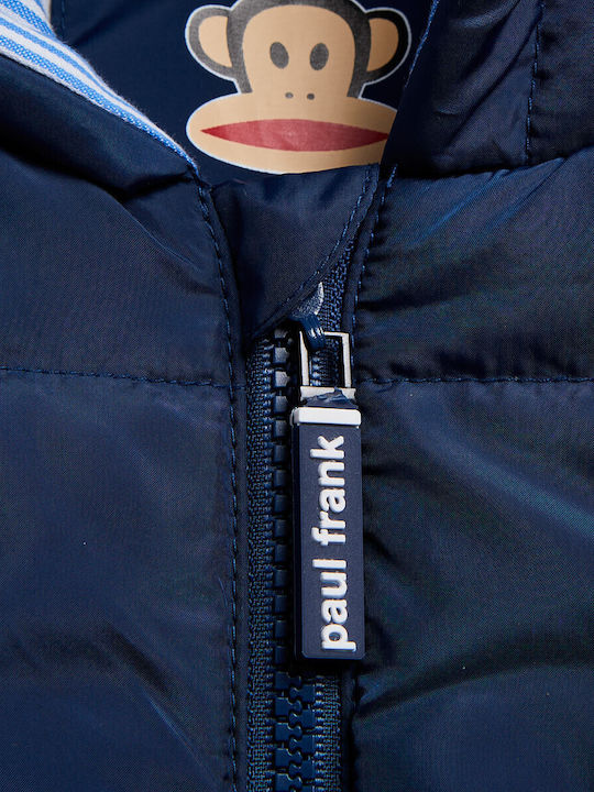 Παιδικό Casual Μπουφάν Αμάνικο με Κουκούλα Navy Μπλε