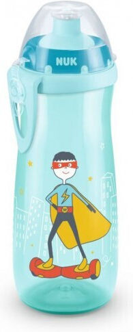 Nuk Sports Cup Super Hero Εκπαιδευτικό Μπιμπερό Πλαστικό Superhero για 12m+ 450ml