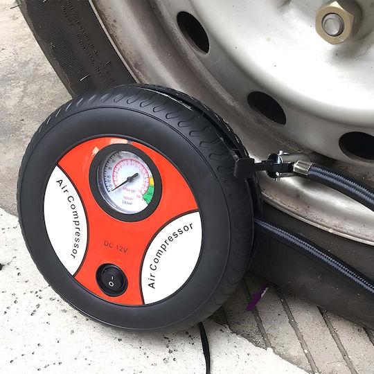 Avizar 12v 20w Portable Air Pump Bicycle Analog Manometer Black
