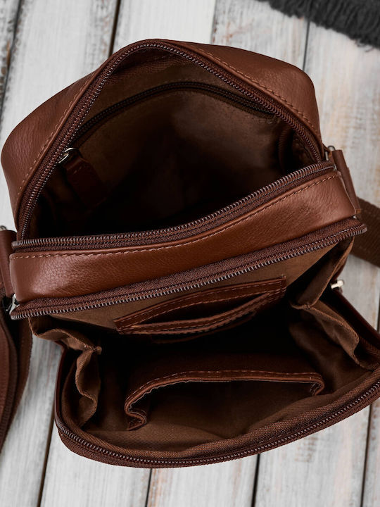Leather Men's Shoulder / Crossbody Bag Tabac Brown