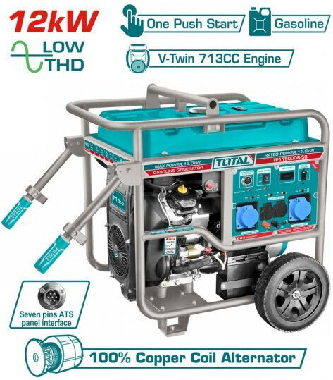 Total Generator Gasoline Four-stroke with Wheels