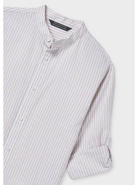 Tricou Pentru Copii Cu Dungi Mânecă Lungă Bej