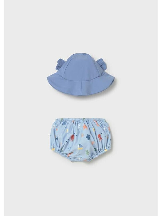 Mayoral Costum de baie pentru copii Set cu pălărie Blue
