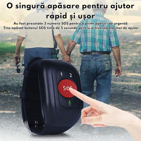 GPS Tracker GSM pentru Copii/Vârstnici Waterproof IP67 cu Alarmă