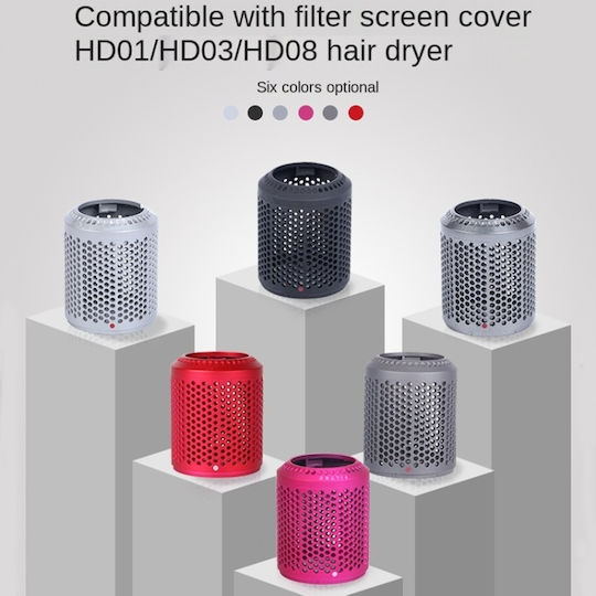 2 Pieces External Dust Filter Cover Hair Dryer Dyson Hd01 Hd03 Hd08 Silver