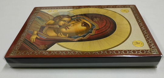 Holy Mary Christ Sweet Kissing Bust Saint Icon Flat Icon Gold Embossed Category Paper Xkl No 1 Size 14.0cm X 20.0cm Wood Mdf Icon S&k Byzantine Icons