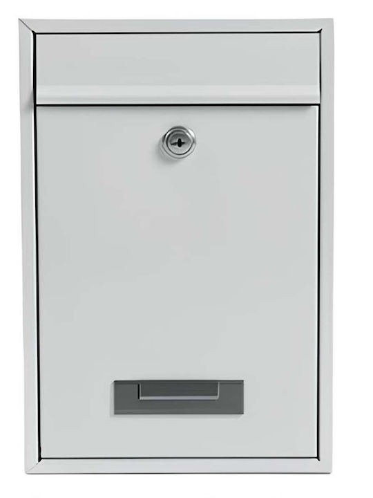 Avizar Compact Metal Wall-mounted Mailbox Key Lock 32x22x8.5cm White