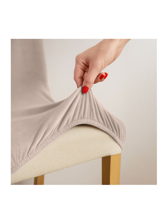 Olympus Elastic Cover for Chair Beige 65x40cm 6pcs OLYMH1