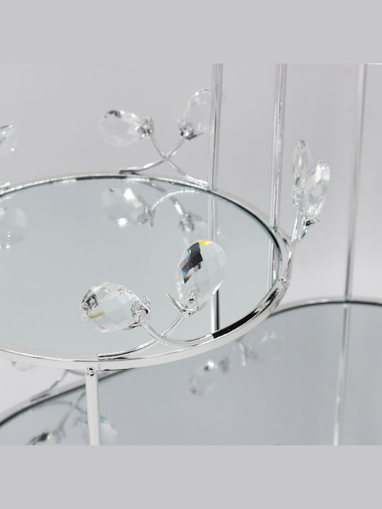 Keskor Metallic Dessert Tower Silver Ø42cm W22xH40cm