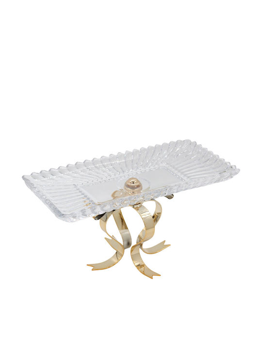 Keskor Glass Cake Stand Gold 30x16x18cm