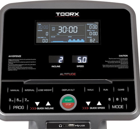 Toorx PLUS 4hp Ηλεκτρικός Διάδρομος Γυμναστικής για Χρήστη έως 120kg