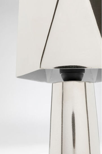 Kare Design Metall Tischlampe mit Silber Schirm und Basis