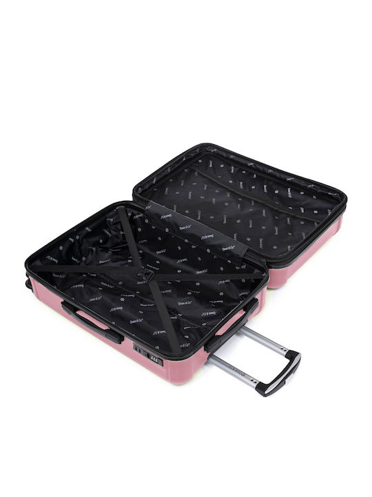 Quasar Μεσαία Βαλίτσα Ταξιδίου Σκληρή Powder Pink με 4 Ρόδες Ύψους 66.5εκ.