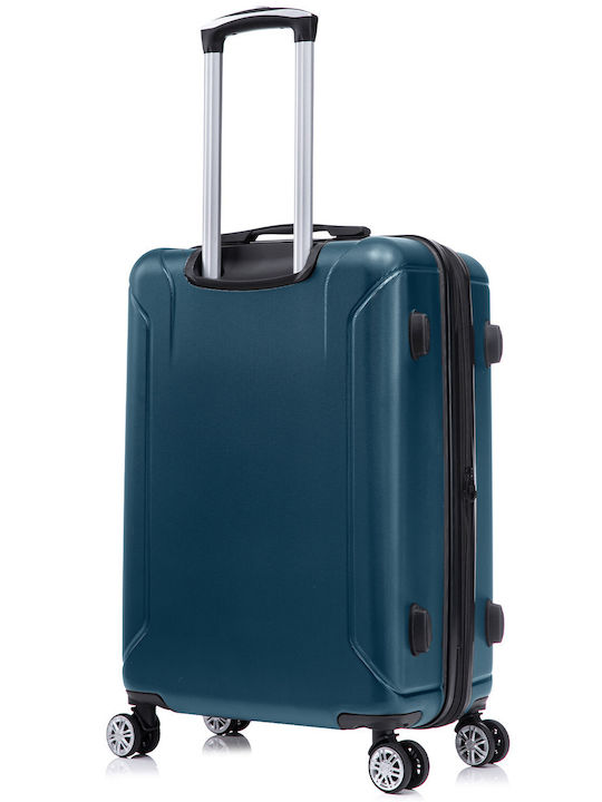 Quasar Μεσαία Βαλίτσα Ταξιδίου Σκληρή Petrol Blue με 4 Ρόδες Ύψους 66.5εκ.