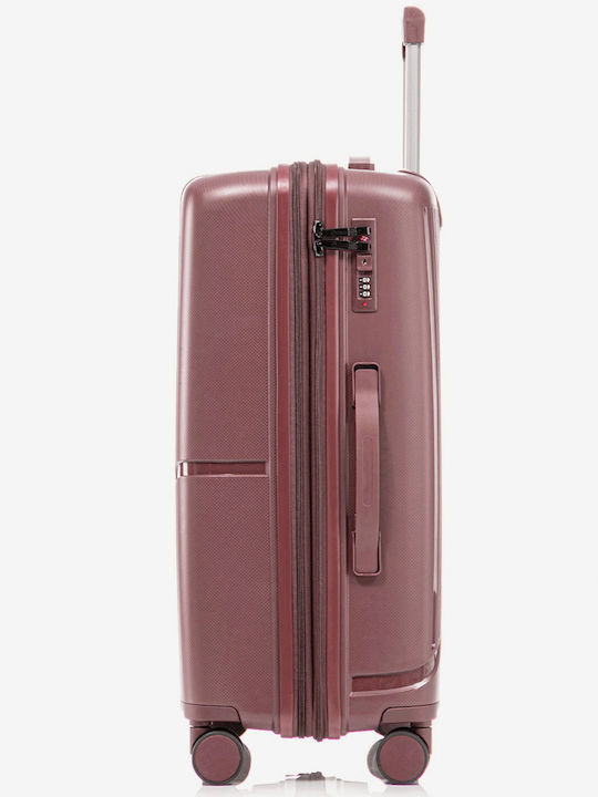 Quasar Großer Reisekoffer Hartschalen Dusty Pink mit 4 Räder Höhe 76cm