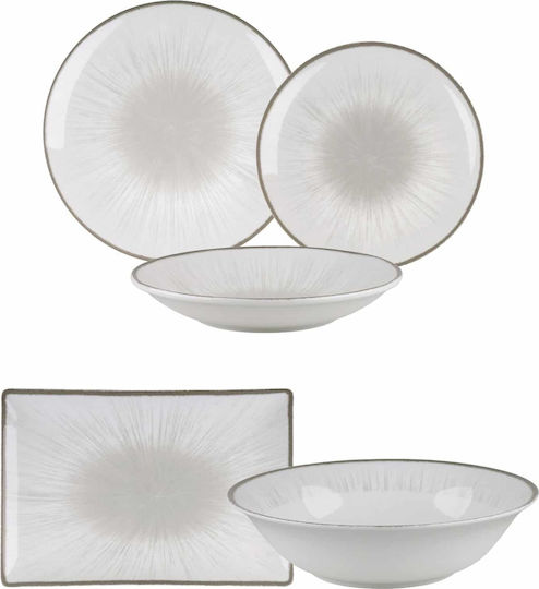 Oriana Ferelli Gray Porcelain Dinnerware Set 20pcs