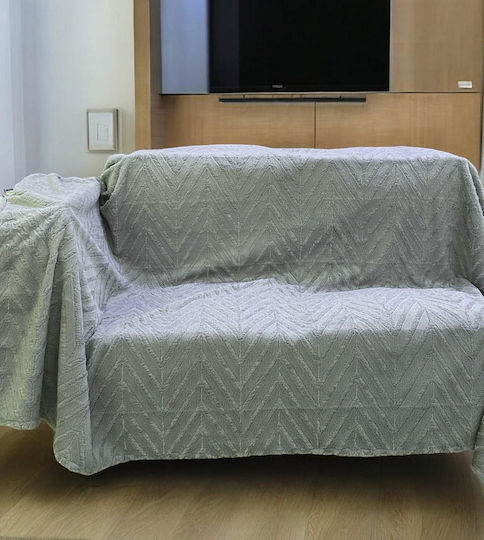 Linea Home Zic Dreisitzer-Sofa Wurf Pelzartig 180x300cm Grau