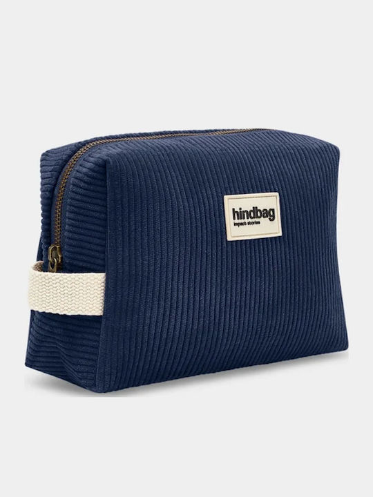 Hindbag Kulturbeutel Leon Marineblau Corduroy Kordel Neseser Organische Baumwolle