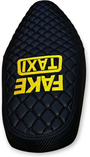 Zx130 Kawasaki Quilted Baklavadoto Seat Cover Black Stitching Yellow Logo Fake Taxi