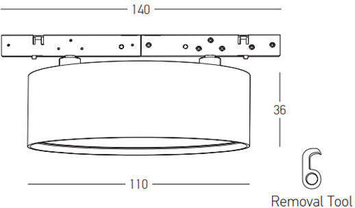25257 Led Μαγνητικο Downlight Μαγνητικες Ραγες 6mm 11w 3000k Σαγρε Μαυρο 25257